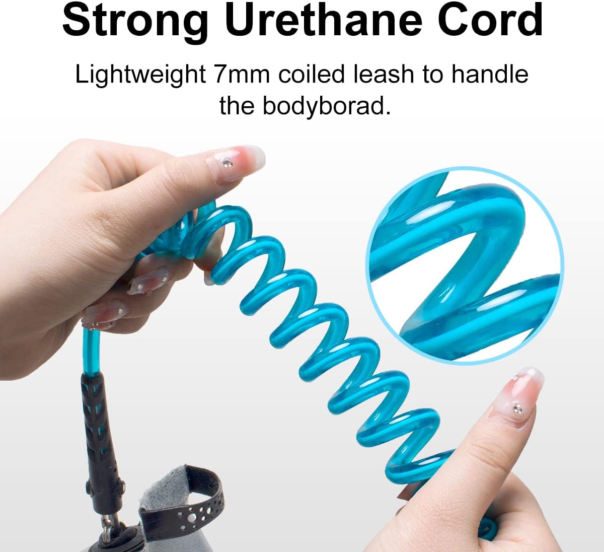 Correa bodyboard premium en espiral con enchufe