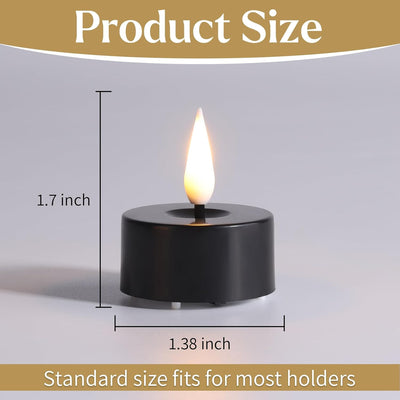 Velas LED sin llama negras temporizador set 12