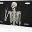 Placa matrícula aluminio calavera esqueleto 6x12"