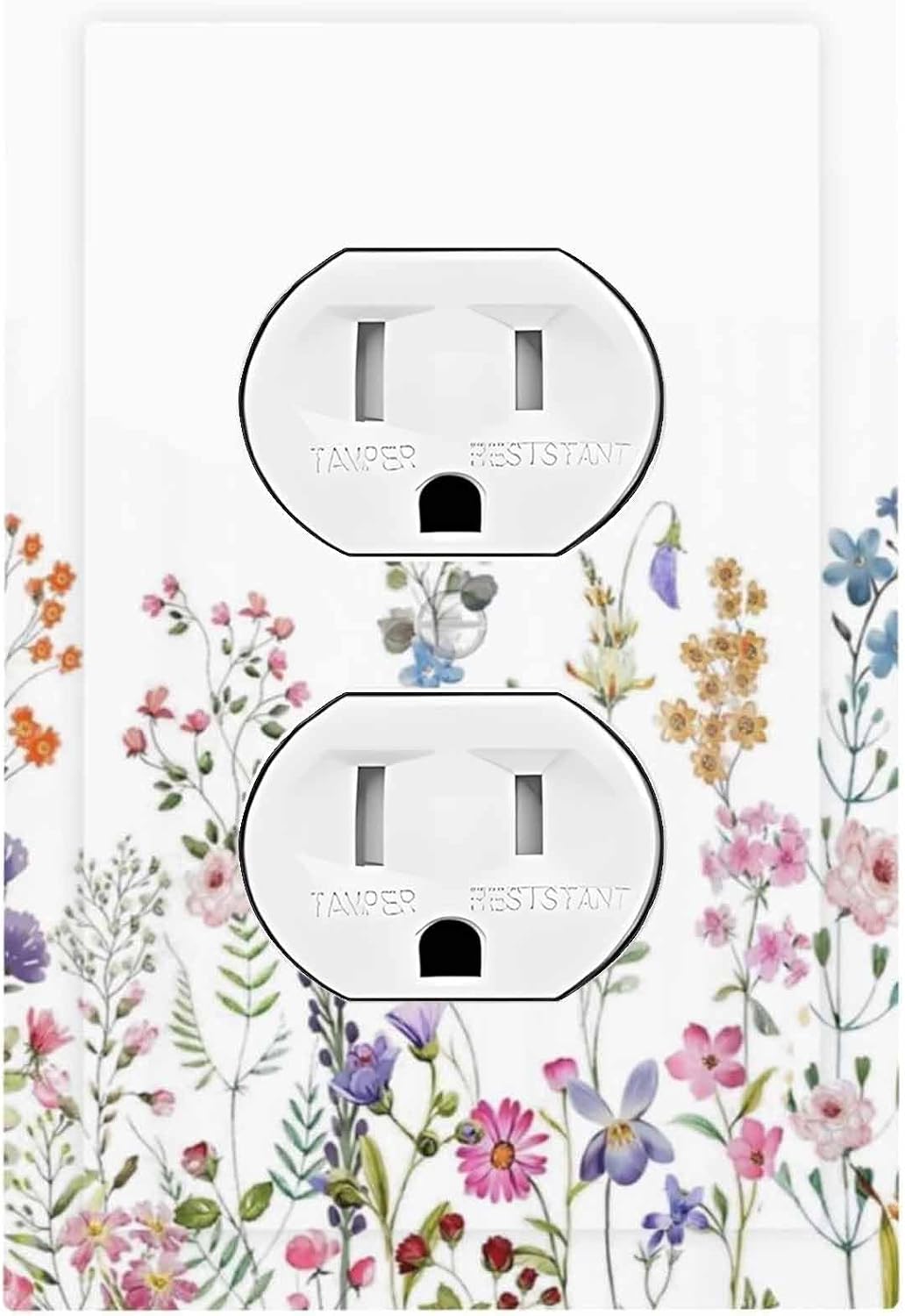 Placa decorativa para interruptor dúplex con flores