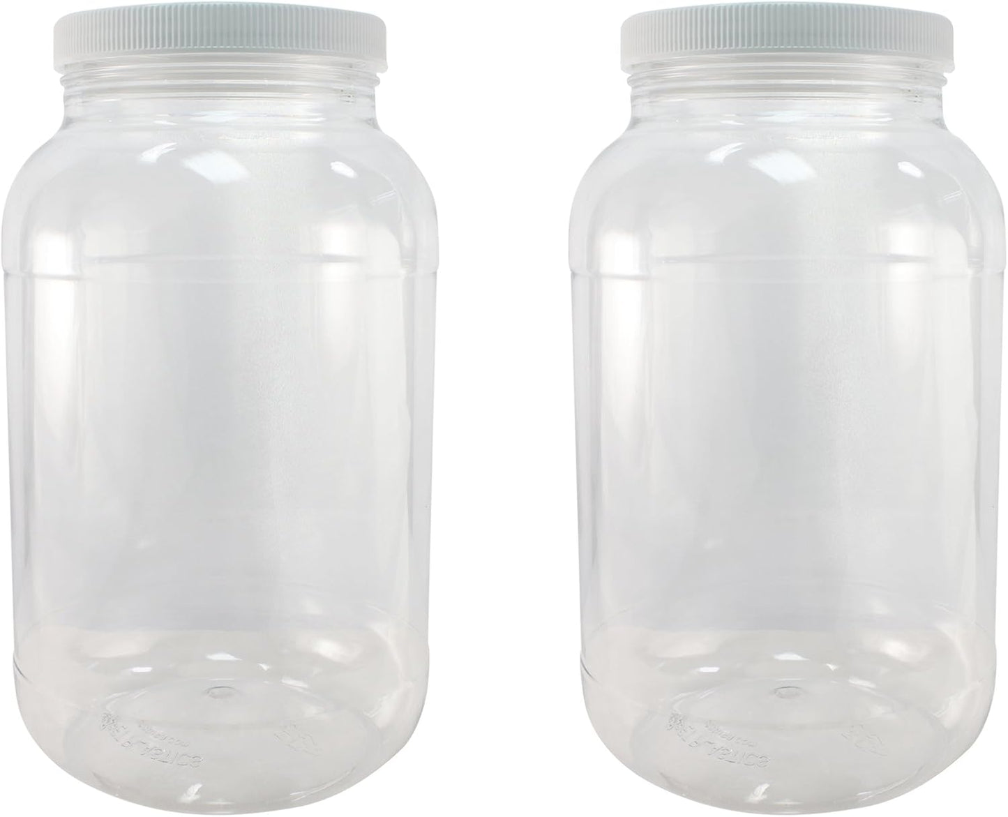 Tarros plástico 1gal con tapa rosca boca ancha set 2