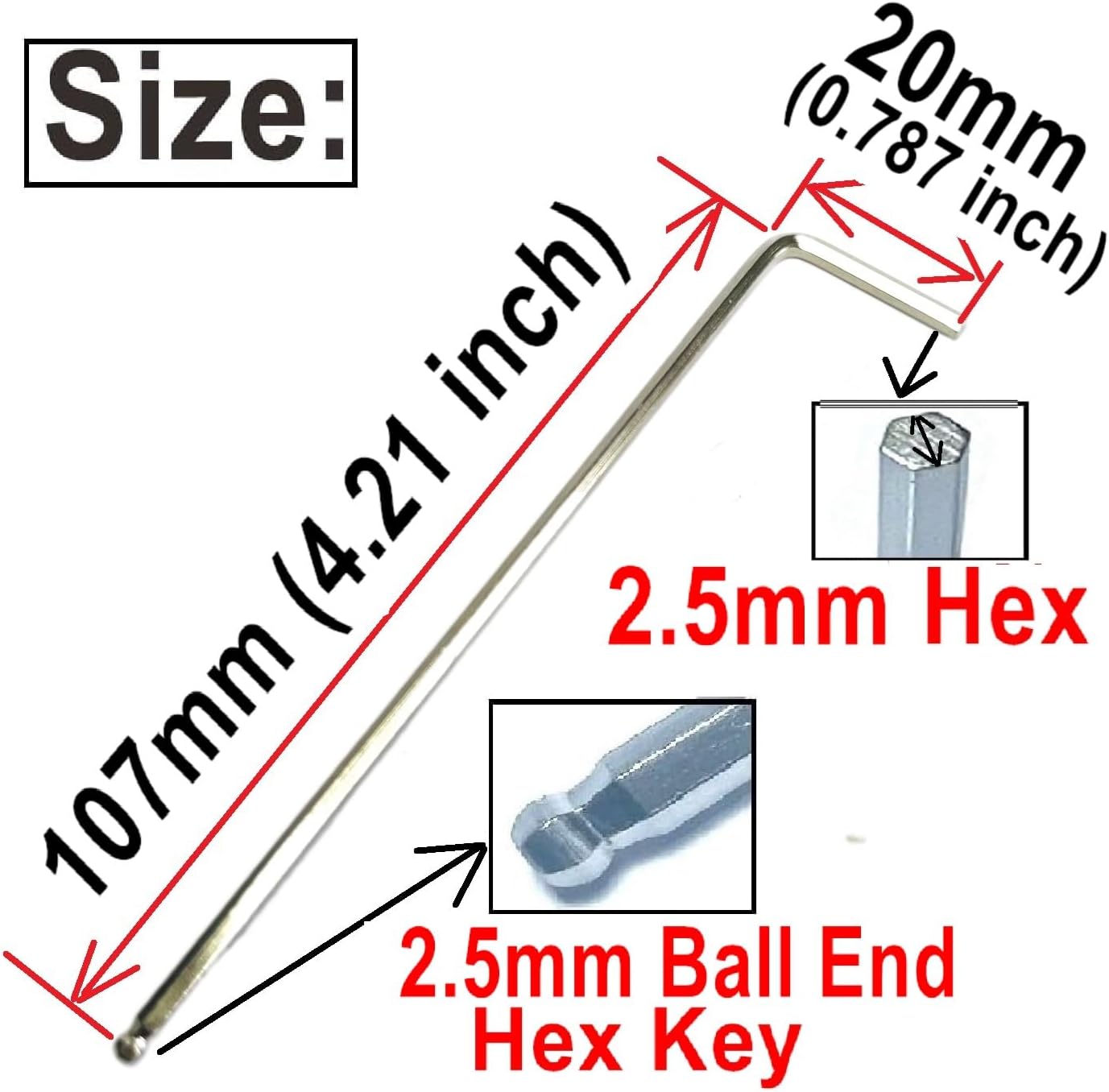 Set 10 llaves Allen 0.098" hexagonales