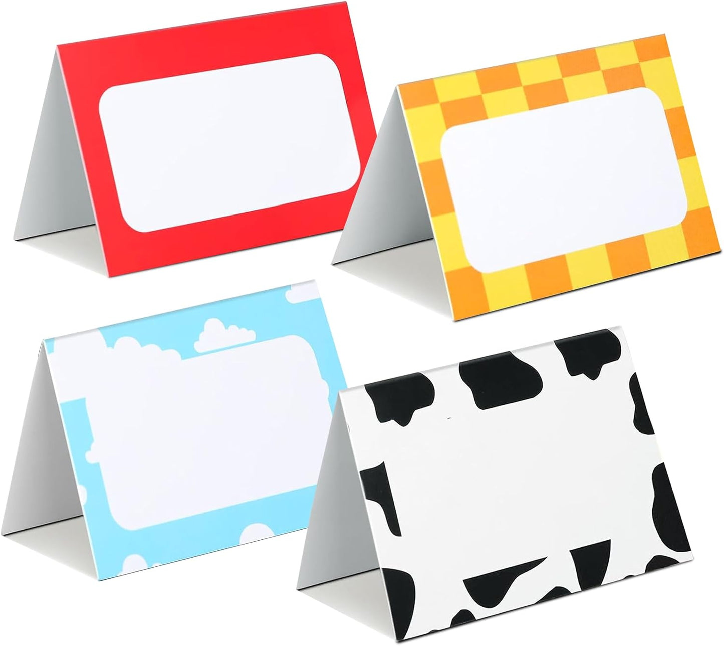 48 Tarjetas Plegables para Etiquetas Mesa Cumpleaños