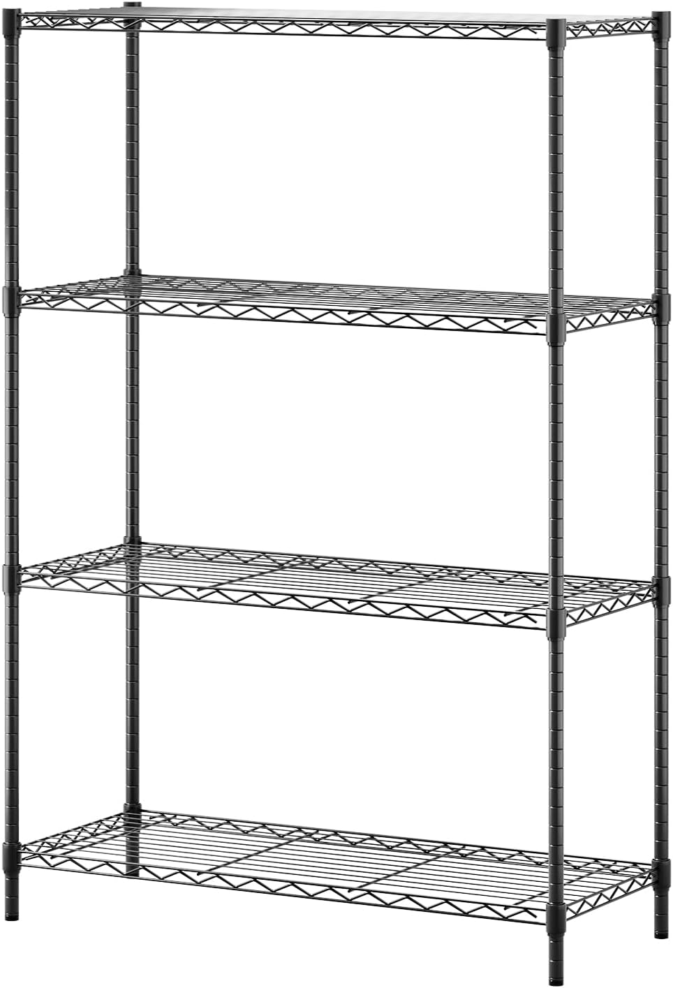 Estante metal negro 4 niveles ajustables 36x14x54