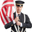 Portador bandera doble correa arnés cuero blanco ajustable