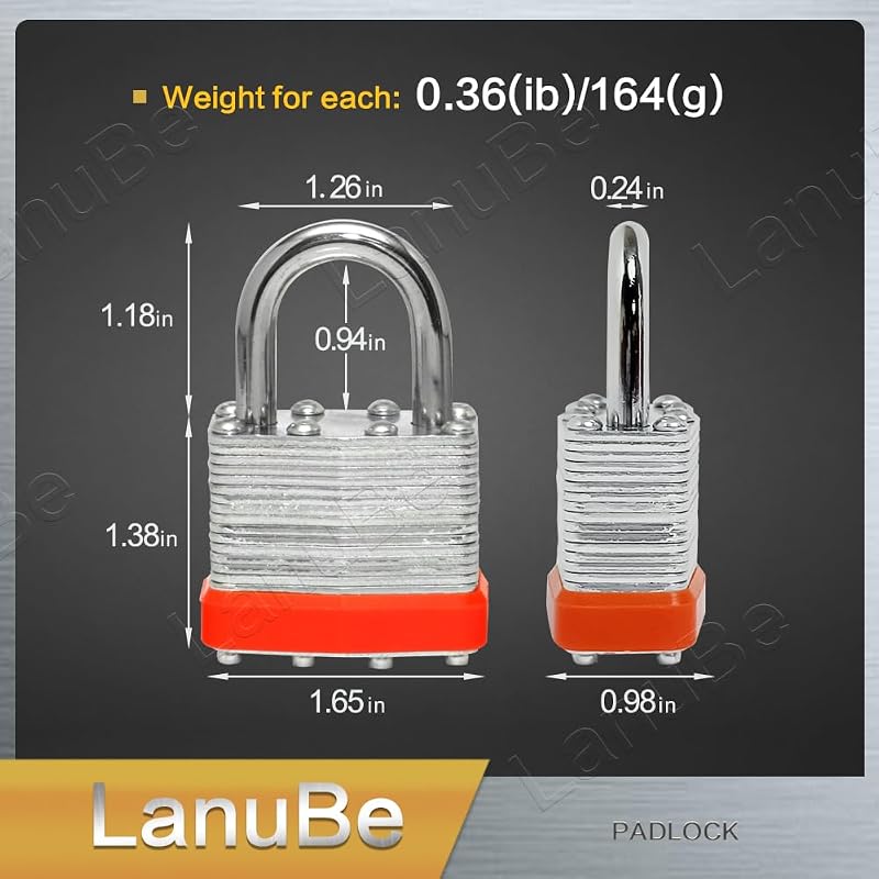 Candado laminado con llave 1.575" pack 24