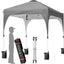 Tienda campaña desplegable 6.6x6.6pies toldo ajustable gris