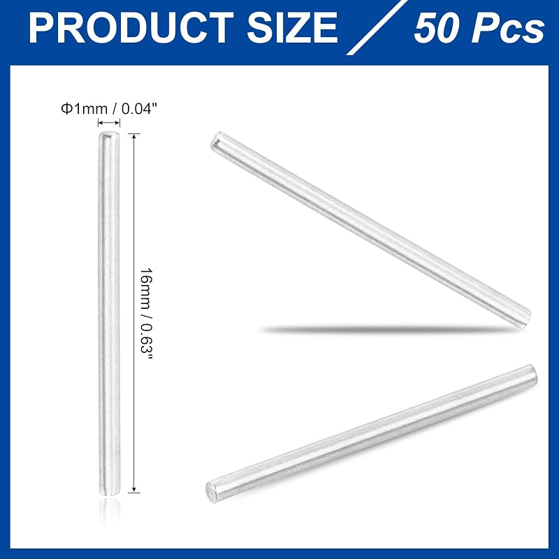 Set 50 Pzas Pines Acero Inox 304 para Estantes Plateado