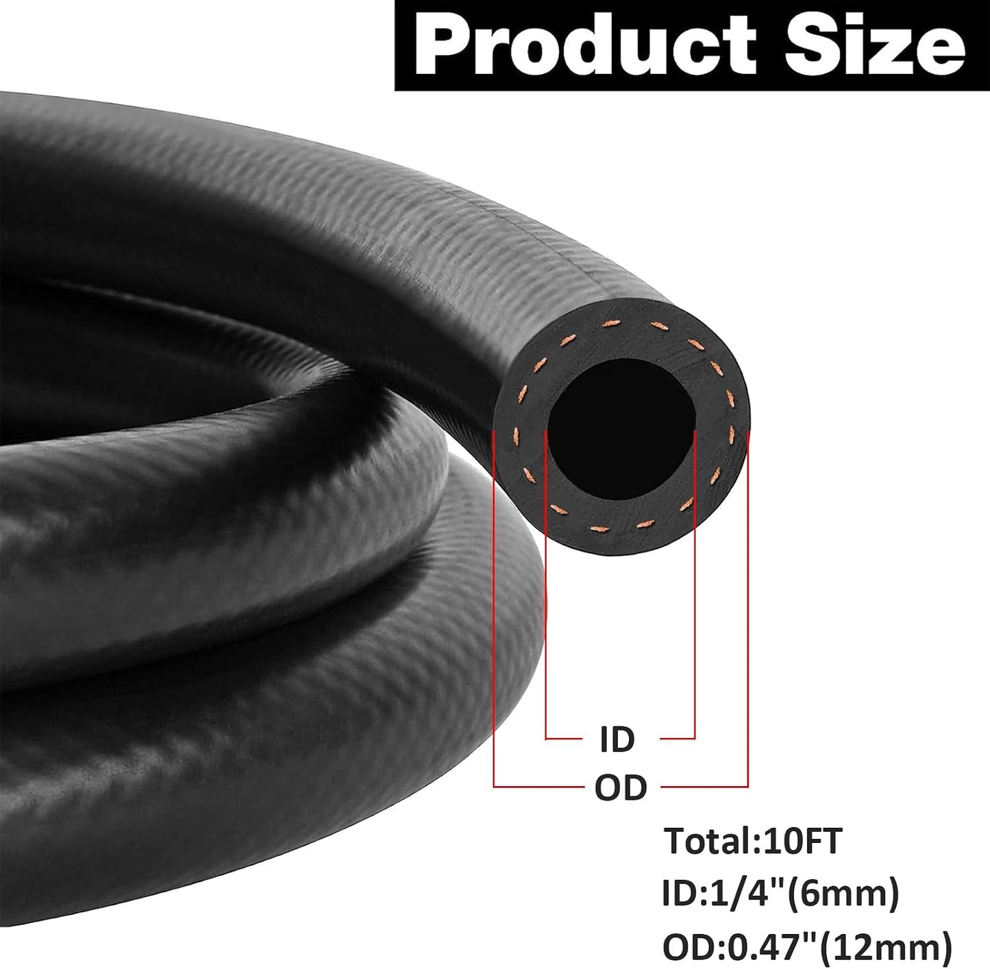 Manguera combustible 1/4" NBR 10ft 300PSI alta presion