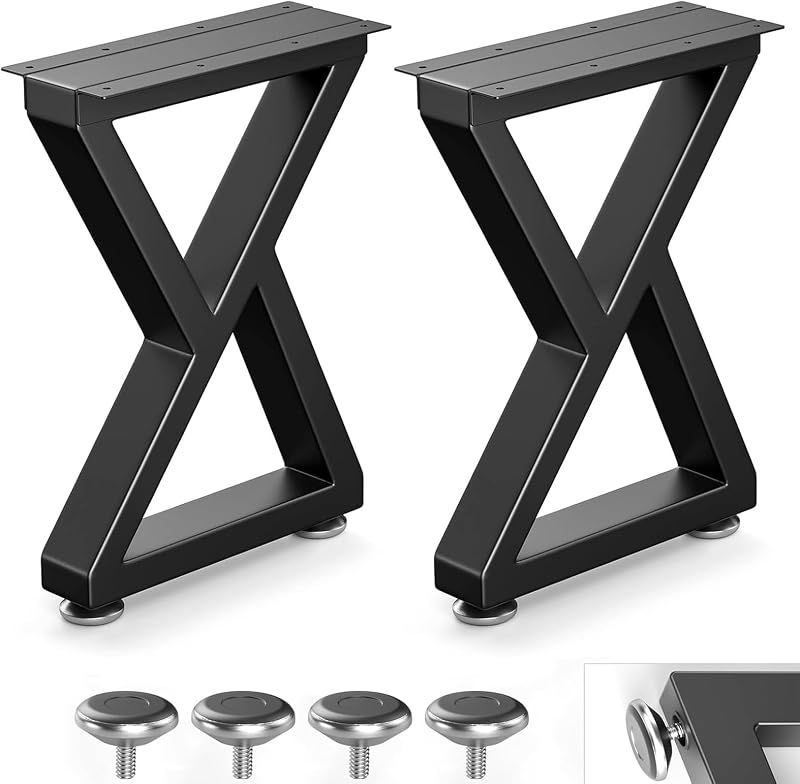 Patas metal para mesa centro 36" negras resistentes set 2