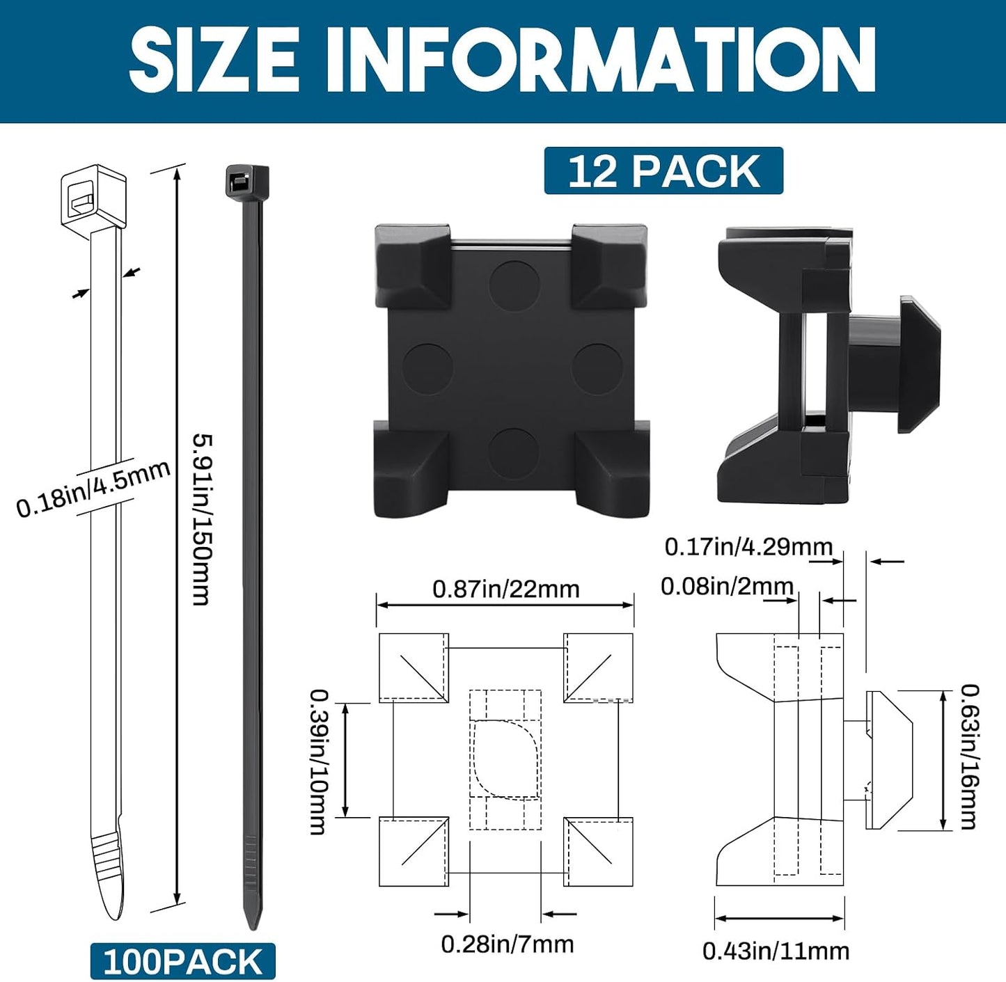 Bloque nylon brida cables compat 8020 12 set