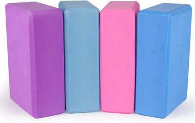 Bloques yoga 9x6x3pulg pack 4 espuma alta densidad antideslizante