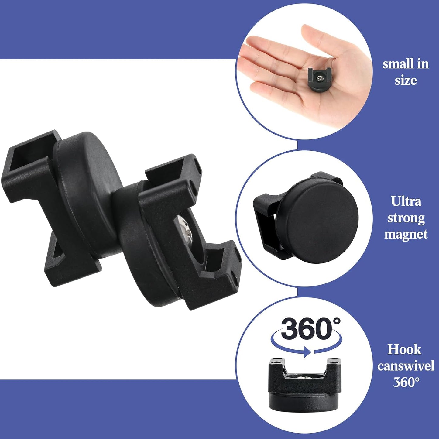 60 Pzas Base Magnética para Sujetacables Negro