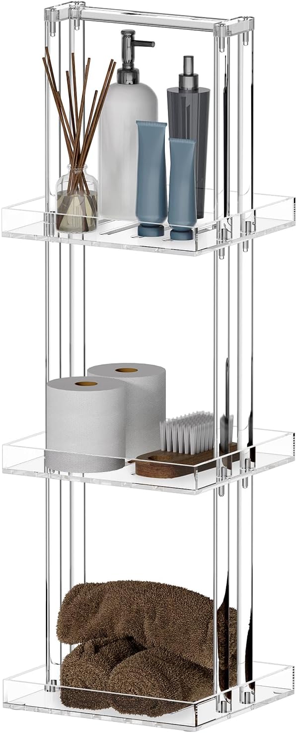 Organiz. ducha acrílico 3 niveles 11x10x34.6"