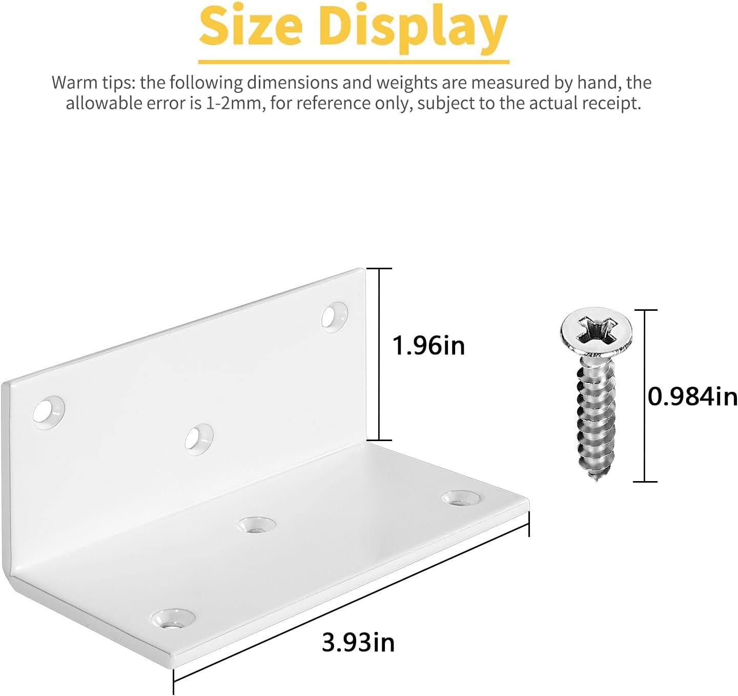 4 Soportes Hierro 4pulg 90 Grados para Estantería Madera