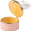 Caja cisne bisagras cristal esmaltado decorativa rosa