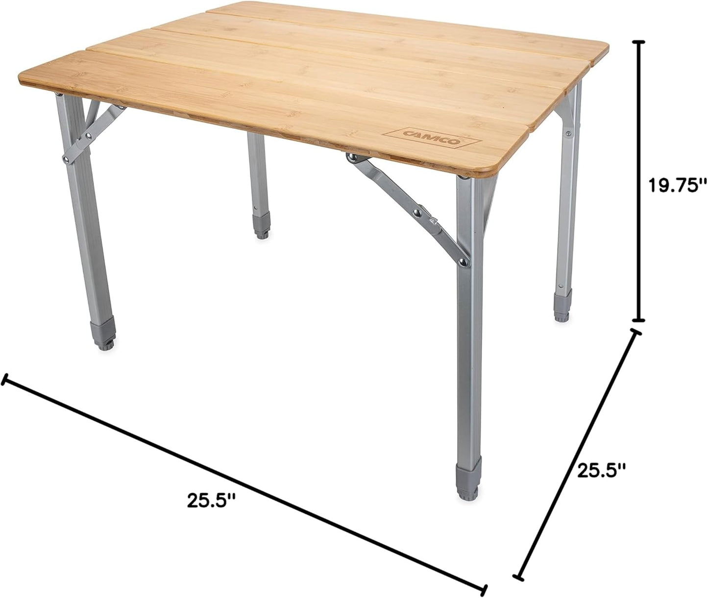 Mesa camping plegable bambú aluminio 25x20pulg