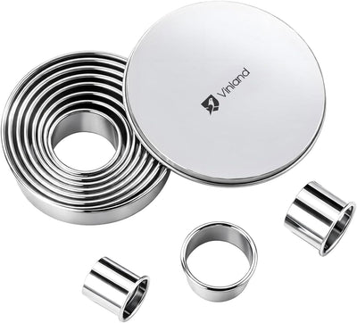 Juego 12 Cortadores Galletas Acero Inox 1/2/3/4/5pulg con Caja