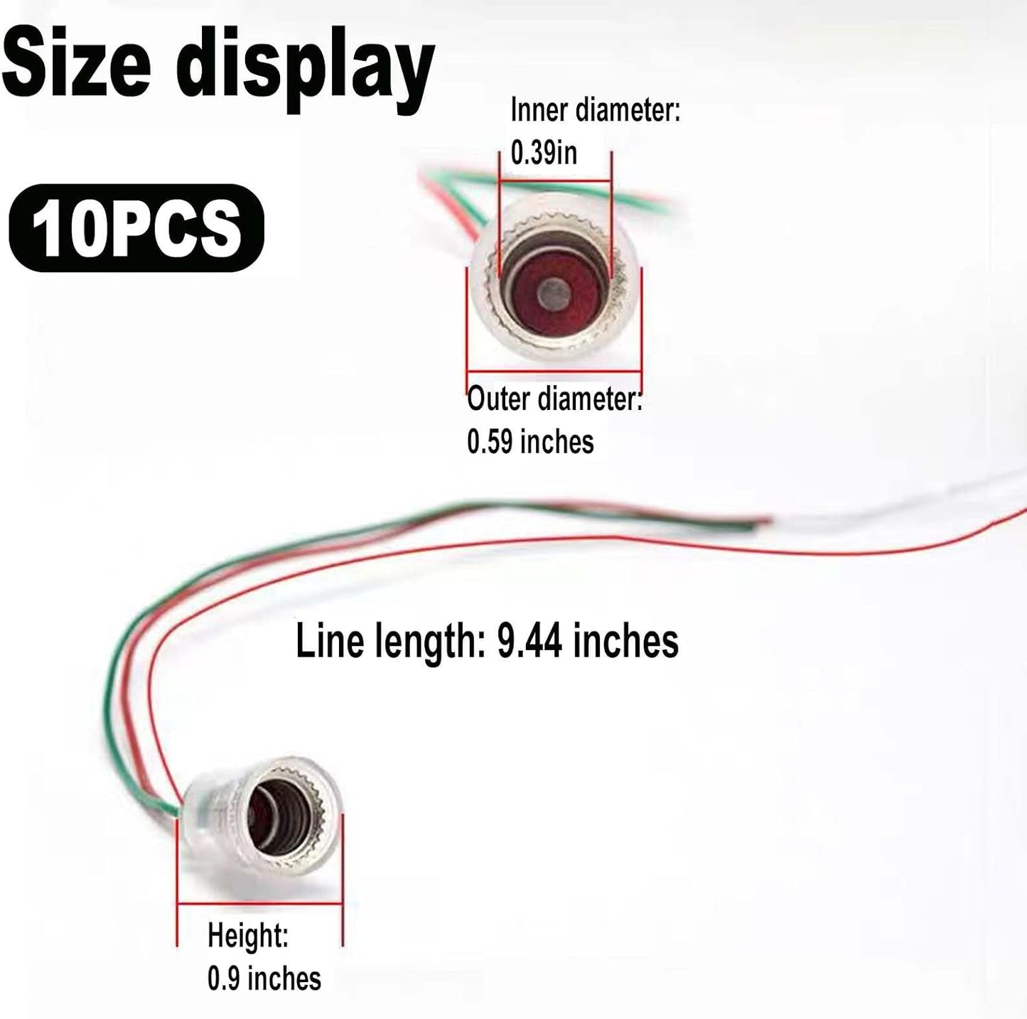 10 Lámparas E10 LED con enchufe plástico para experimentos