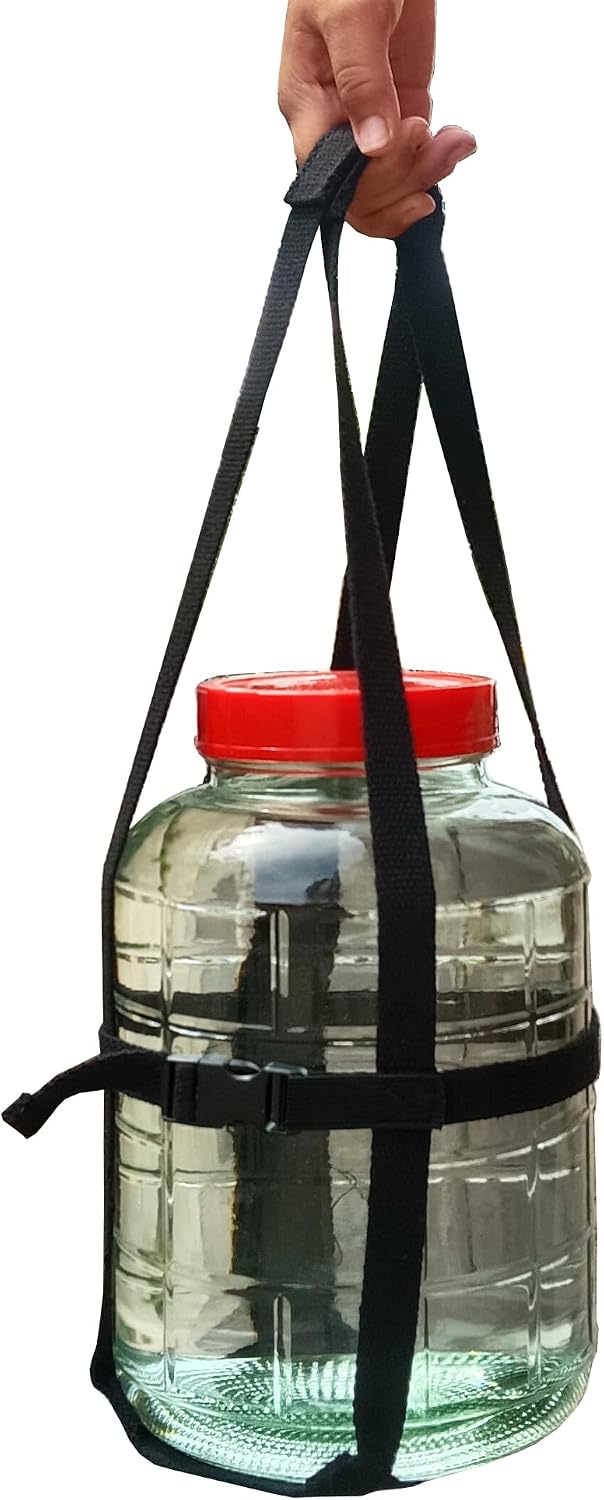 Tarro vidrio 0.5-2gal correas transporte ajustable