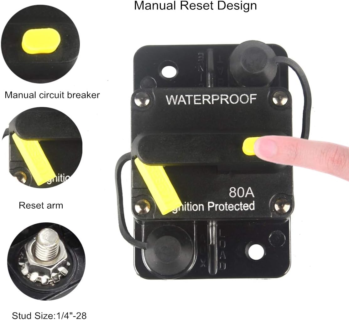 Disyuntor 80A 12-48V CC para motor RV barcos