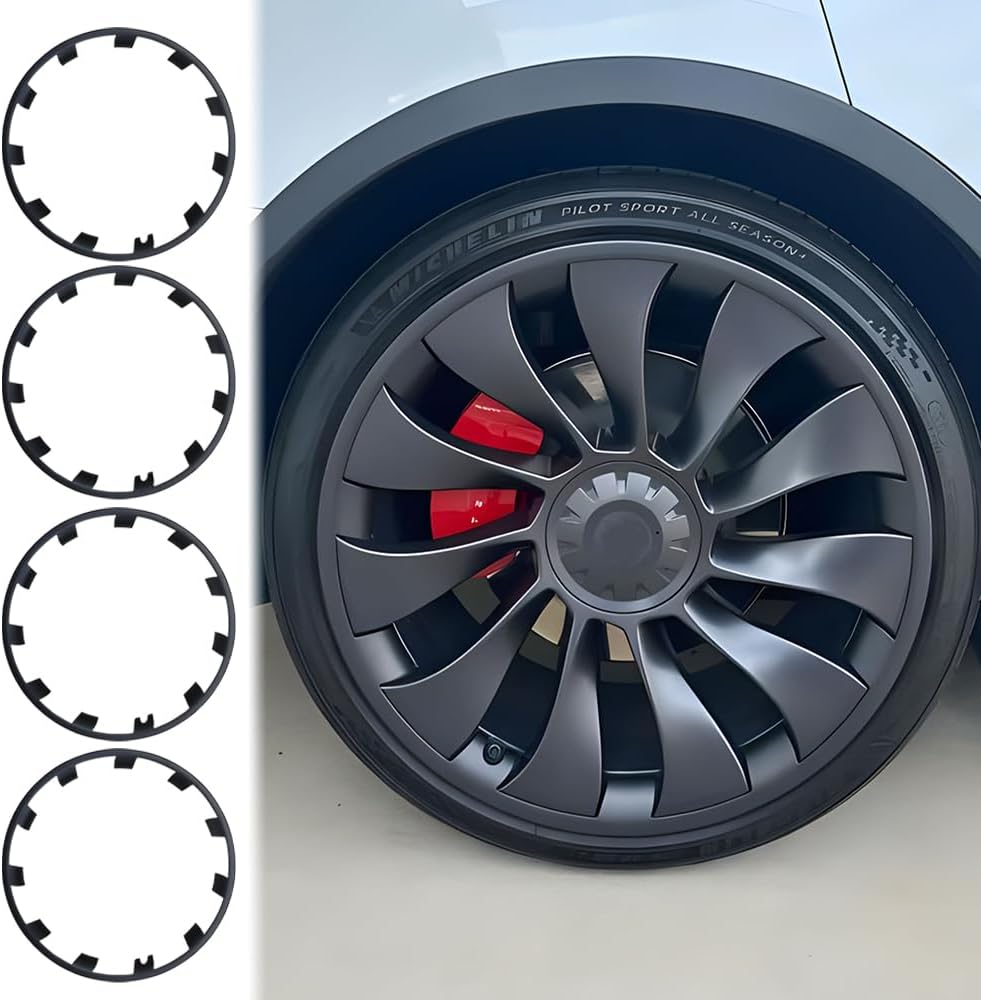 Protector llanta ABS Model Y 21" color negro mate