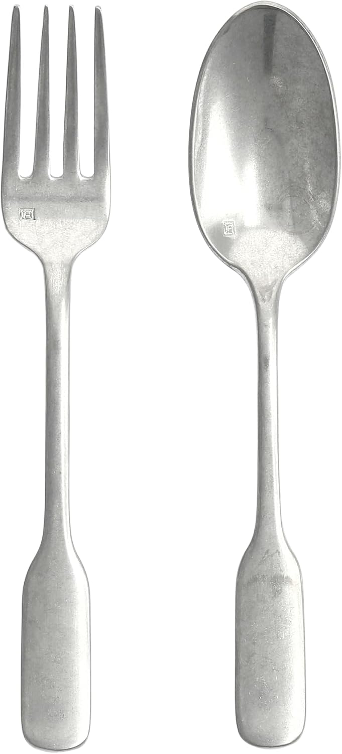 Set 2 Pzas Acero Inox 18/10 Plata Envejecida