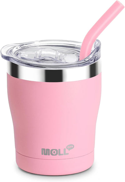 Taza niños acero inox 9oz aislada vacío tapa rosa