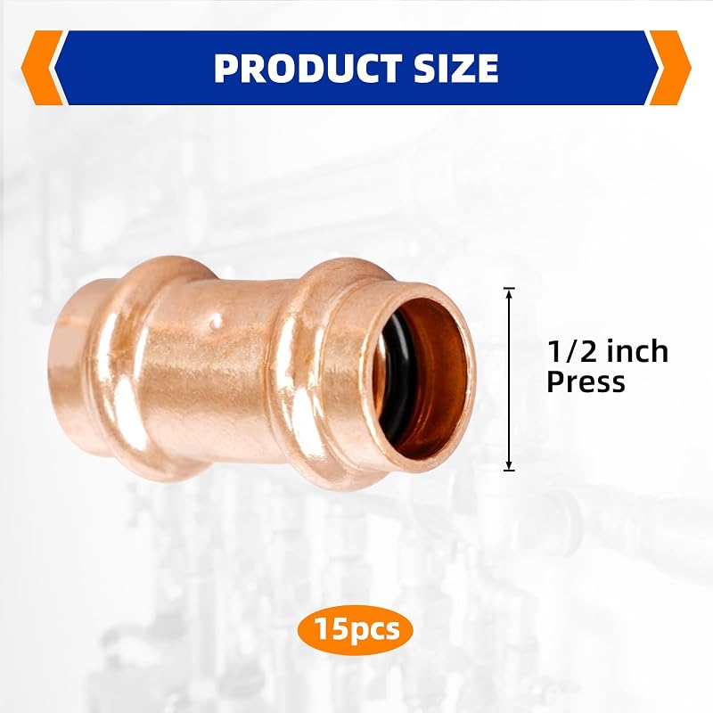 15 Accesorios cobre 1/2" cero plomo con tope certificado