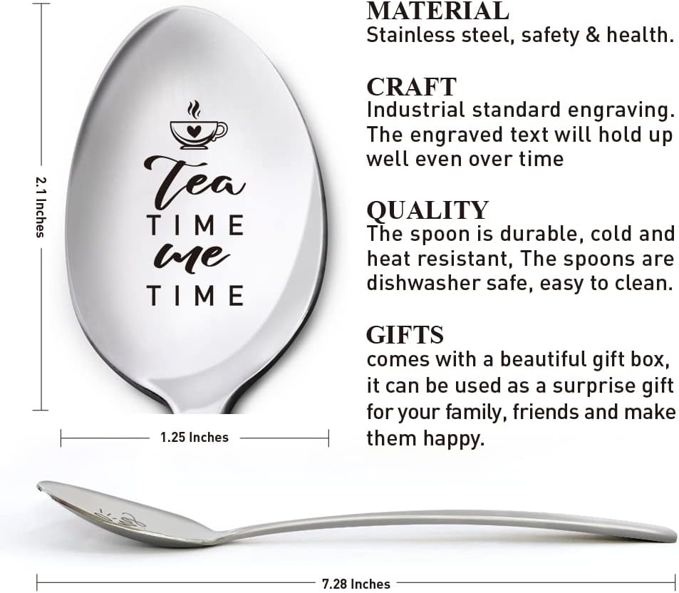 Cuchara té acero inox grabada regalo mamá papá abuela