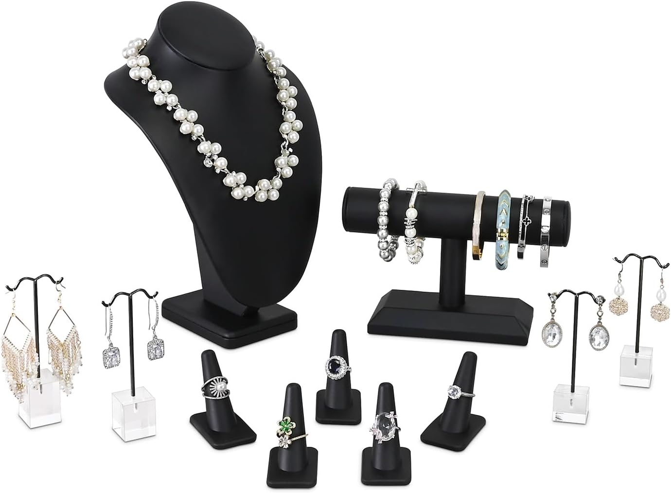 Set 11 Pzas Soporte Joyas Piel Sintética