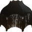 Pantalla terciopelo campana victoriana borlas negro