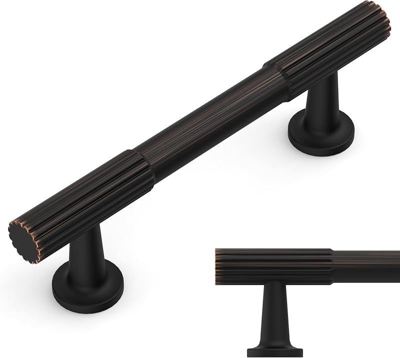 10 Tiradores Bronce Aceitado 3pulg para Armarios Cocina
