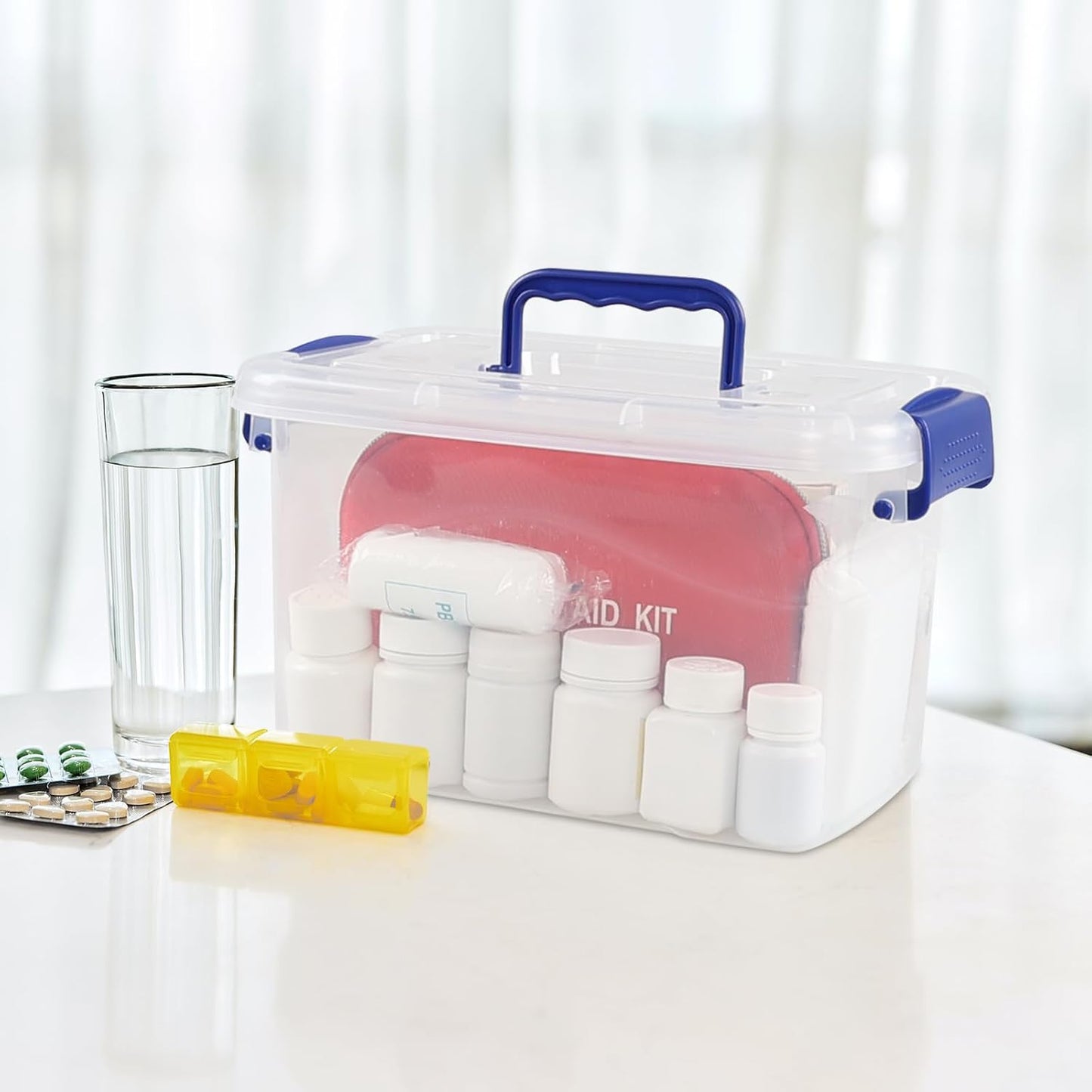 6 Pack Contenedores Plástico 5qt con Tapa y Pestillo