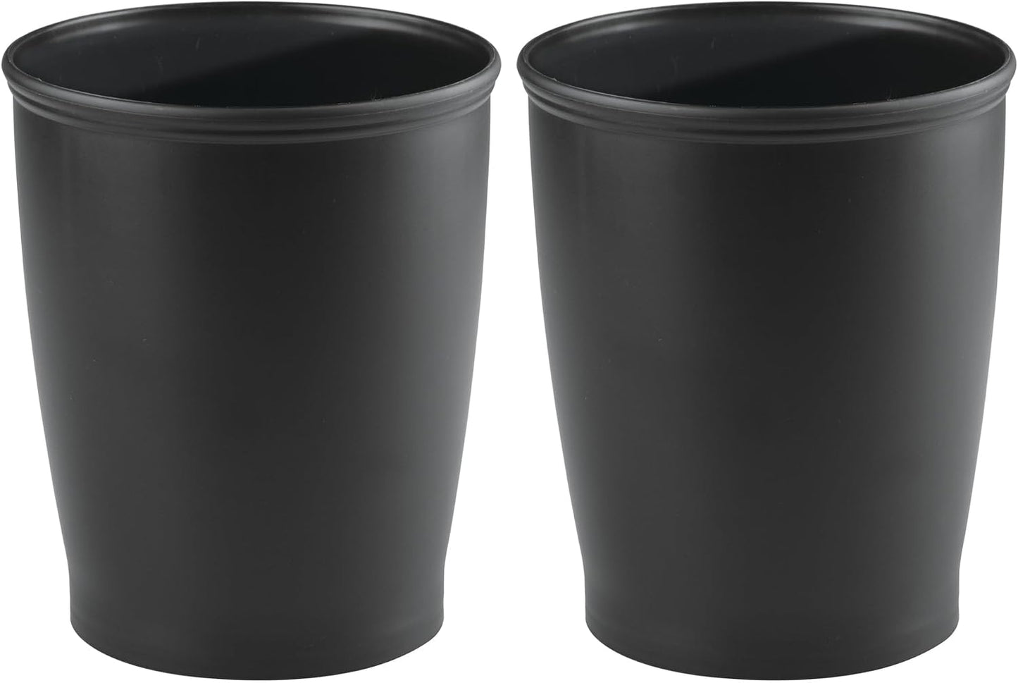 Cubo basura plástico redondo negro set 2