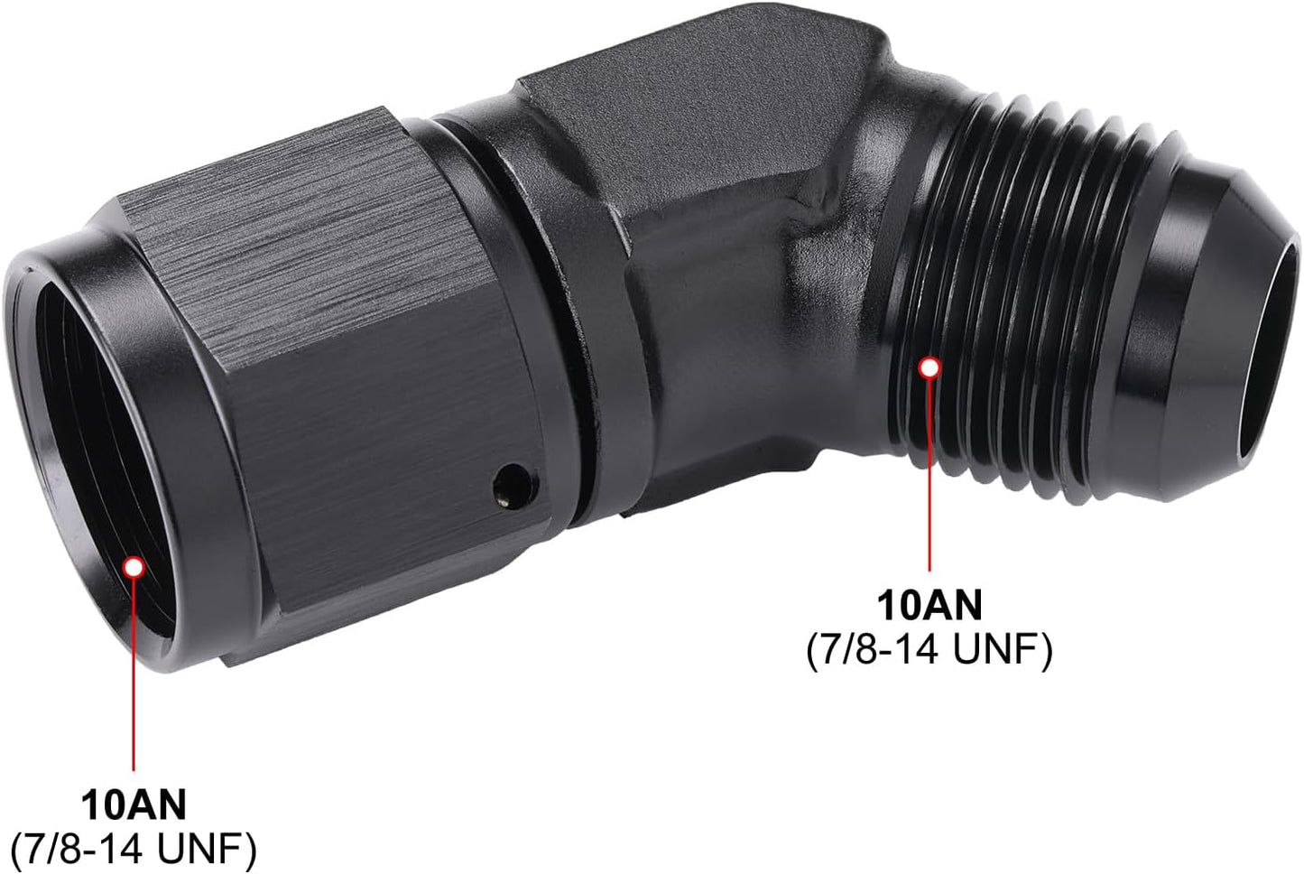 Adaptador codo giratorio 10AN aluminio negro
