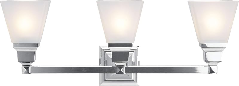 Vanidad 3 luces cromo pulido vidrio esmerilado