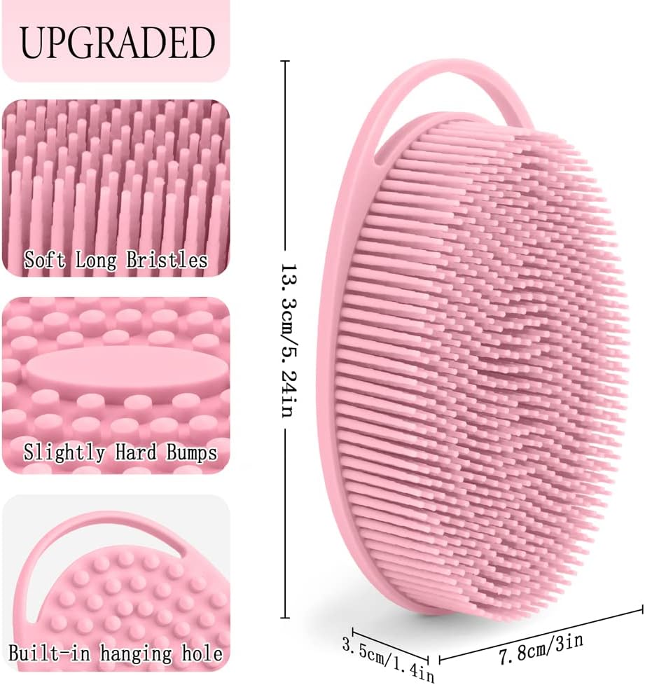 3 Pzas Exfoliante Corporal Silicona Negro Azul Rosa
