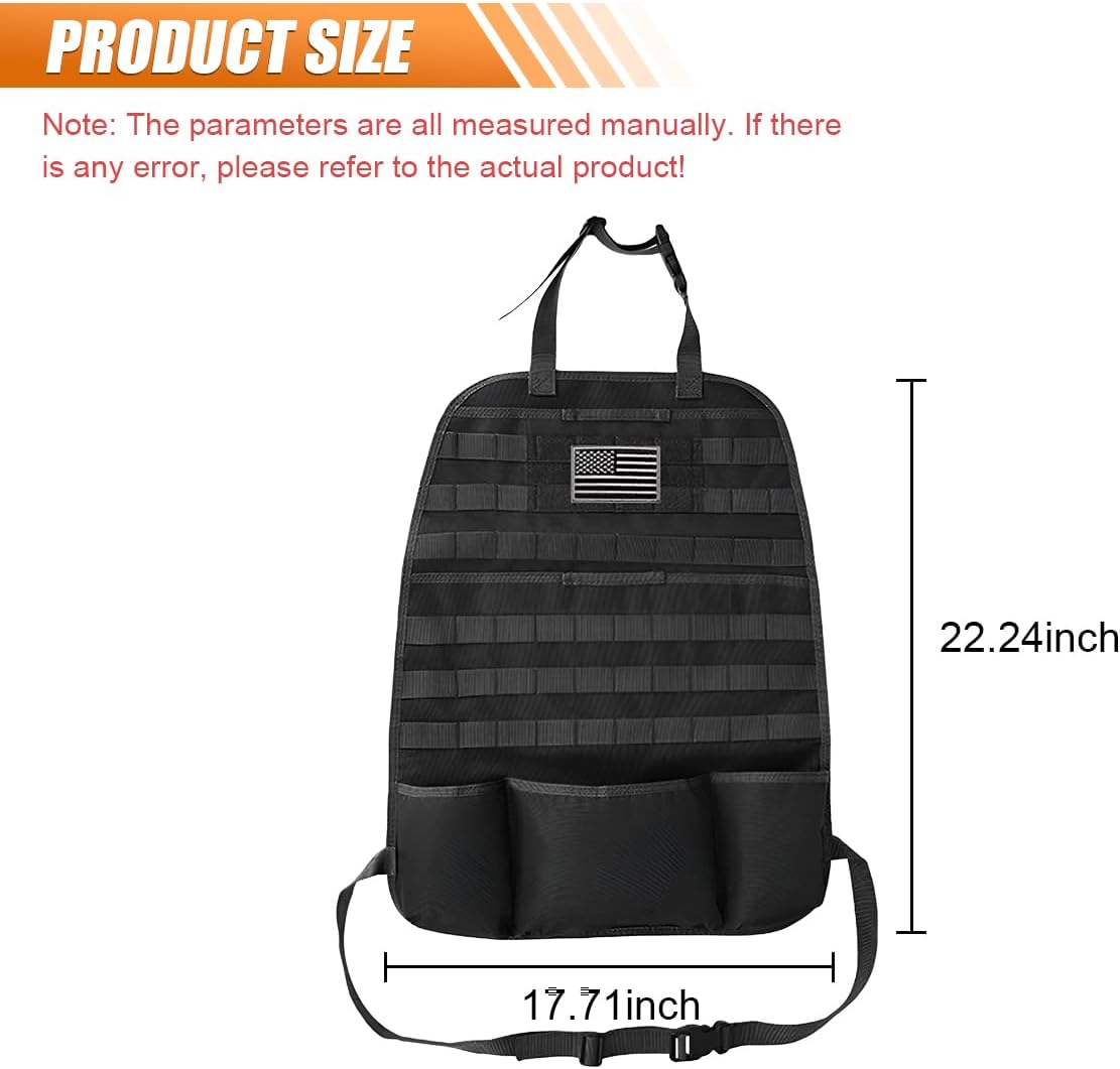 Organiz. respaldo coche con 5 bolsas almacenamiento
