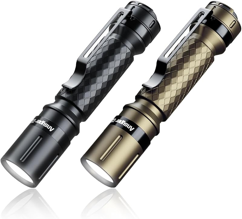 Linterna táctica LED AAA con clip 3 modos compacta