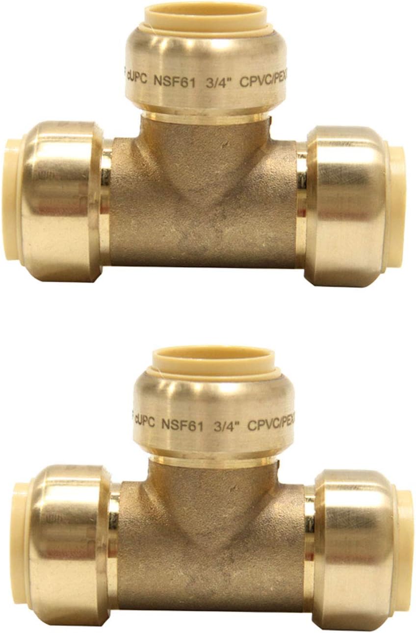 2 Unids 3/4pulg Conector PEX Cobre CPVC con Clip