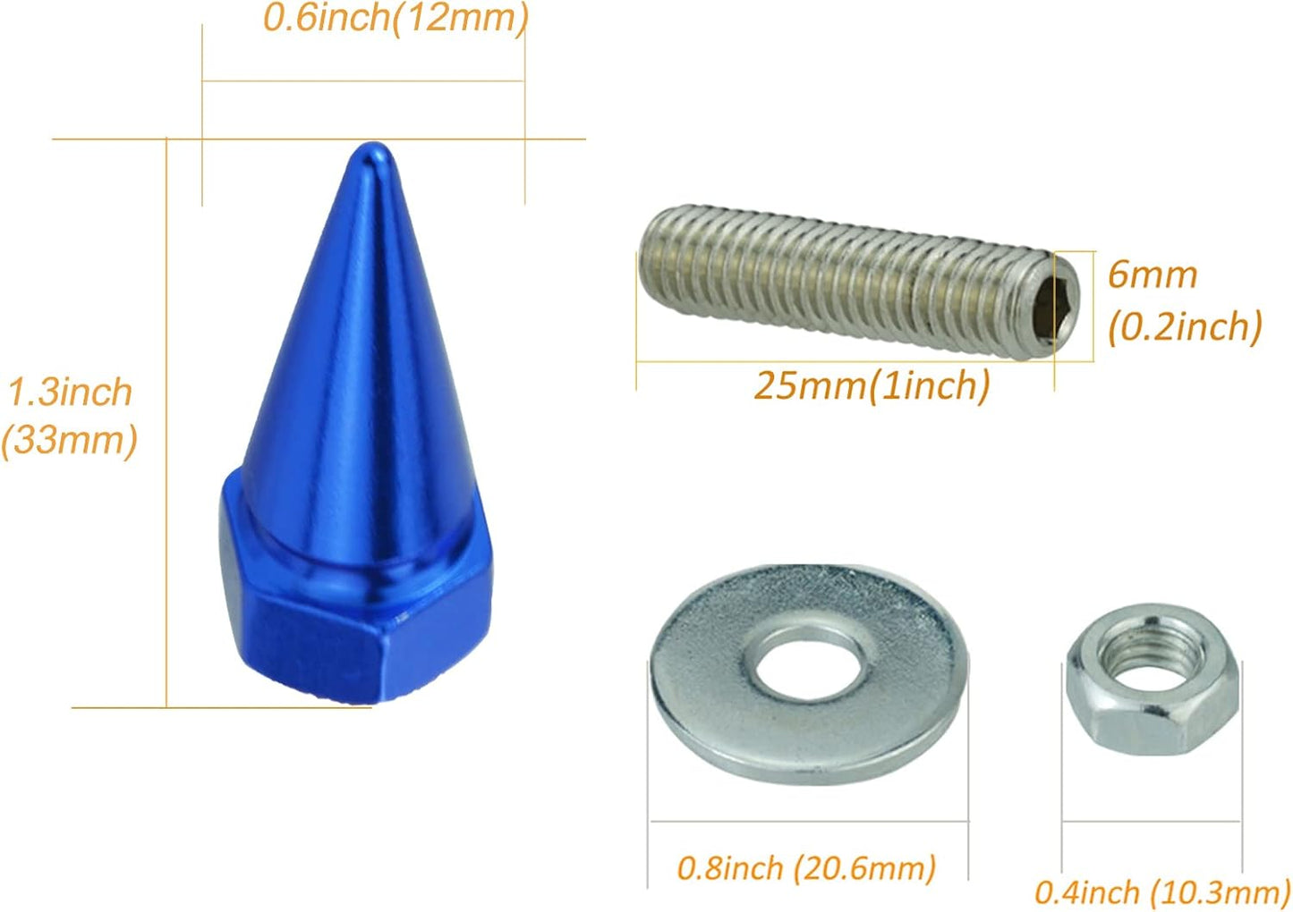Kit 4 tuercas para placa matrícula motocicleta automóvil