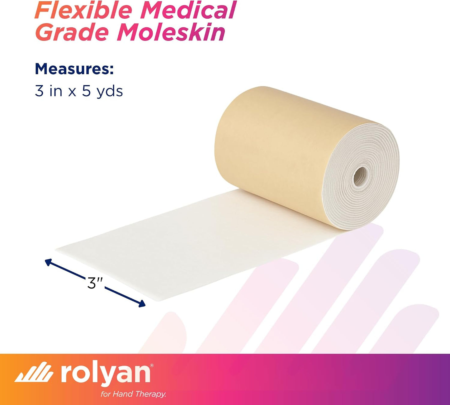 Rollo látex 3pulg x5yd adhesivo suave para férulas y frenos