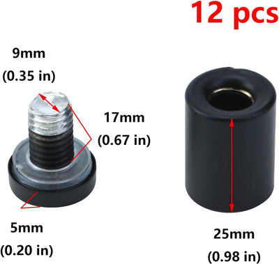12 Pzas Separadores Vidrio Acero Inox 3/4x1-1/5 Negro