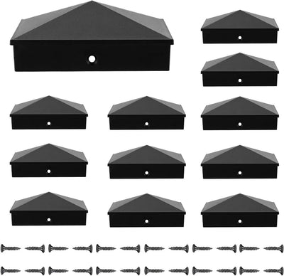 12 Tapas Poste Madera Aluminio 4x4 3.5pulg Mate Resistente Agua