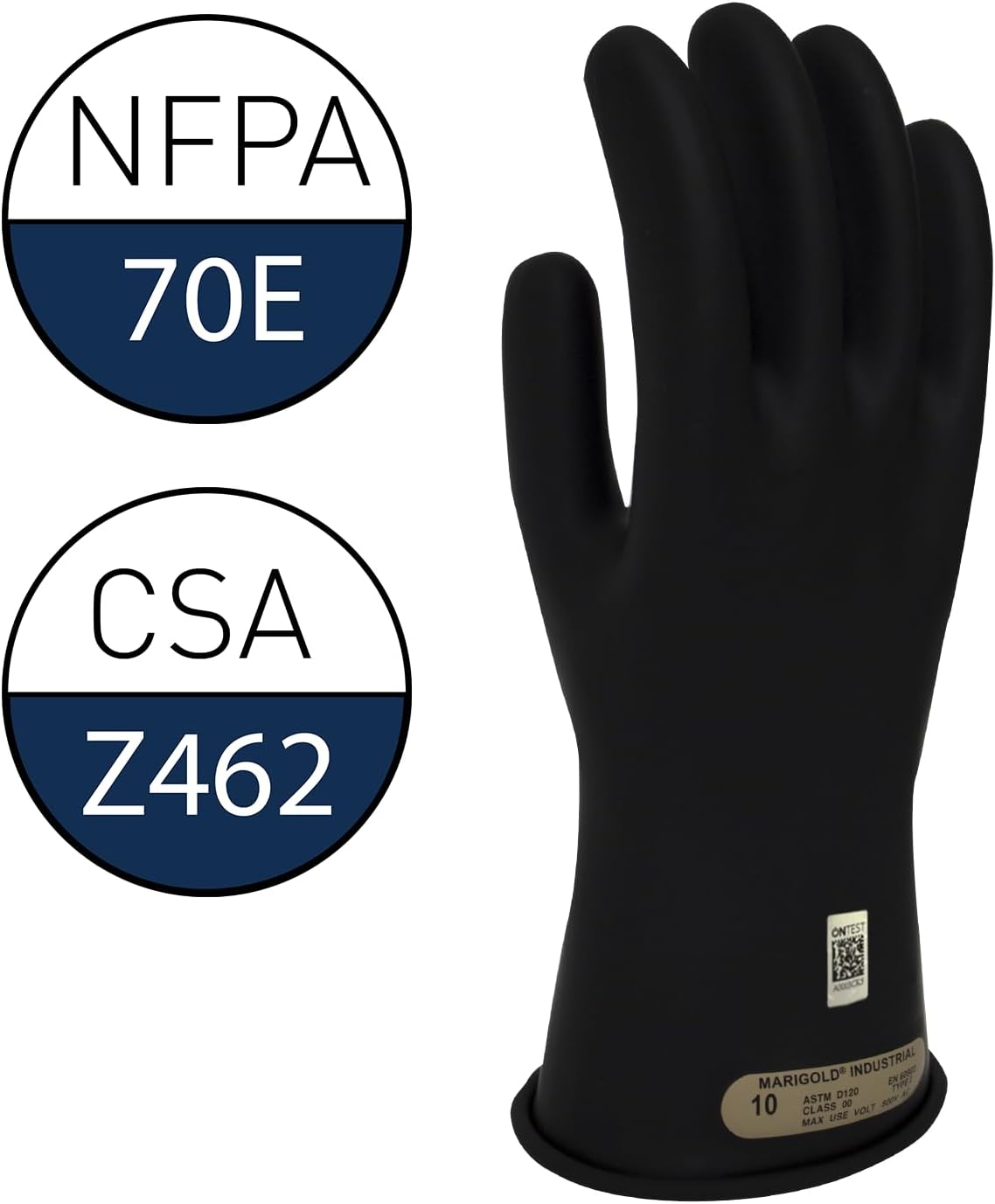 Guantes aislantes goma negra clase 00 500V AC