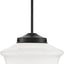 Lámpara colgante cristal estilo vintage negro mate