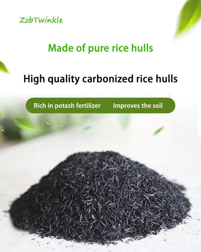 Cascos de arroz carbonizado para suelo de flores y frutales