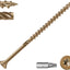 Tornillos cubierta #14 8pulg madera terraza bronce resistente