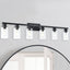 Lámpara baño 6 luces negro mate metal sobre espejo